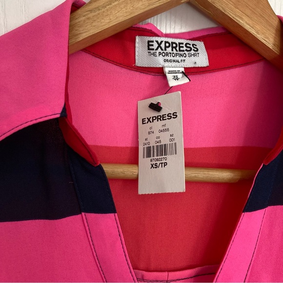 Express striped button down Blouse XS - Picture 4 of 4
